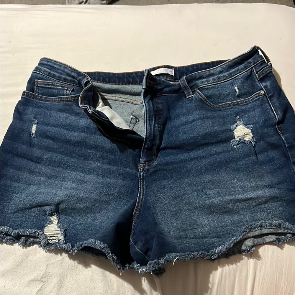 LC Lauren Conrad Blue Distressed Jean Shorts